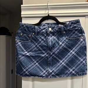 GAP Blue Plaid Mini Skirt
